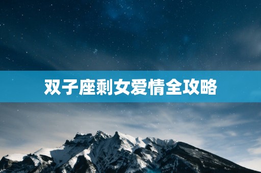 双子座剩女爱情全攻略
