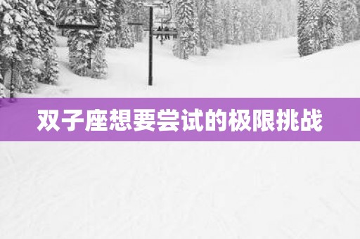 双子座想要尝试的极限挑战