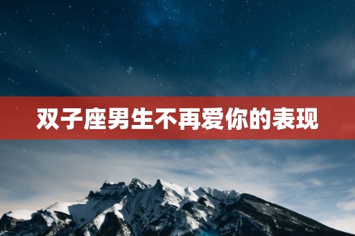 双子座男生不再爱你的表现
