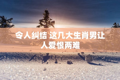 令人纠结 这几大生肖男让人爱恨两难