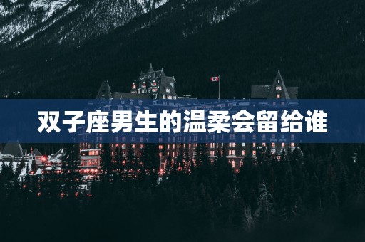 双子座男生的温柔会留给谁