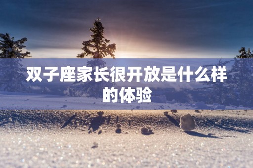 双子座家长很开放是什么样的体验