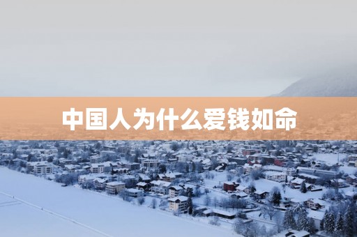 中国人为什么爱钱如命