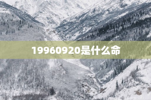 19960920是什么命