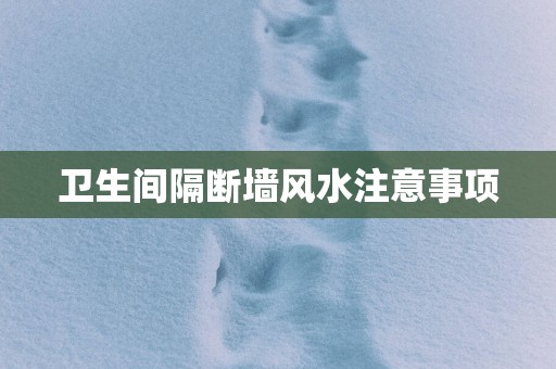 卫生间隔断墙风水注意事项
