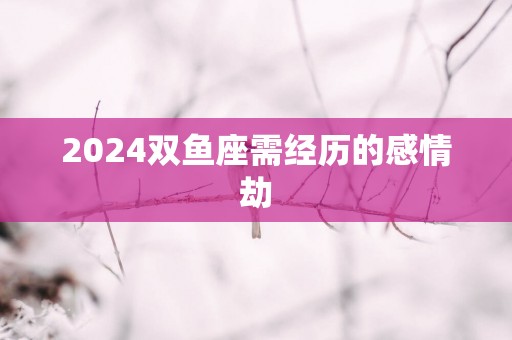 2025双鱼座需经历的感情劫