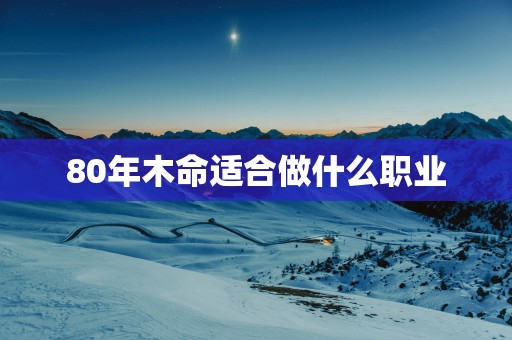 80年木命适合做什么职业