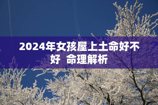 2025年女孩屋上土命好不好  命理解析