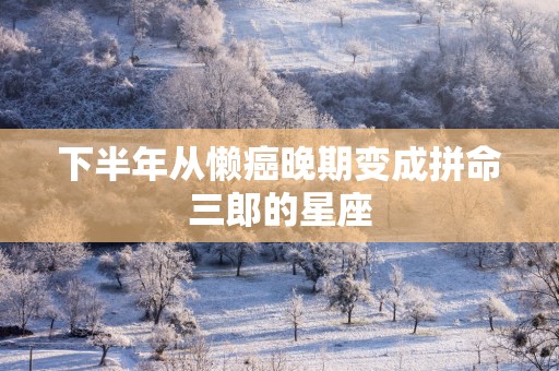 下半年从懒癌晚期变成拼命三郎的星座