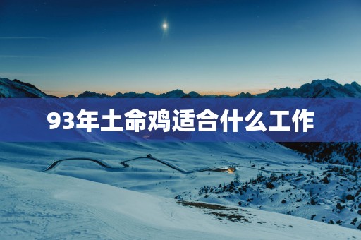 93年土命鸡适合什么工作