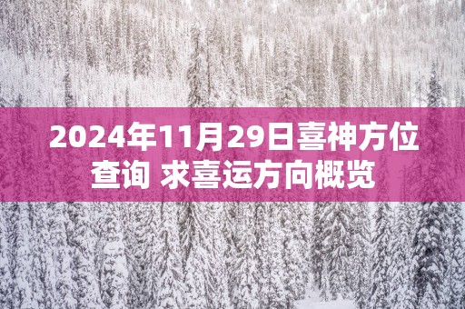 2025年11月29日喜神方位查询 求喜运方向概览