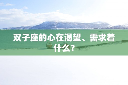 双子座的心在渴望、需求着什么？