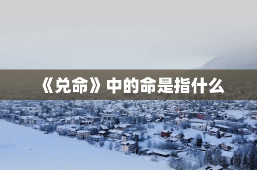《兑命》中的命是指什么