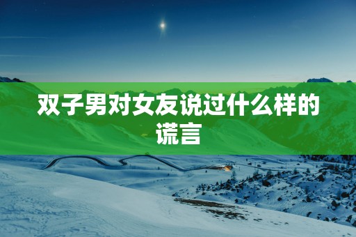 双子男对女友说过什么样的谎言