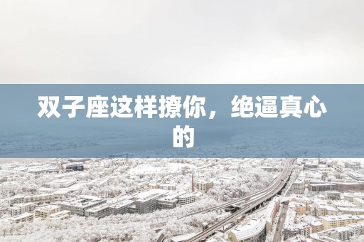双子座这样撩你，绝逼真心的