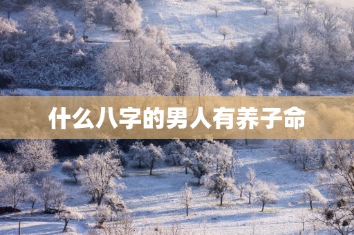 什么八字的男人有养子命