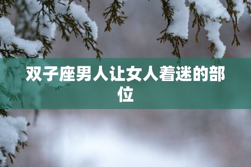 双子座男人让女人着迷的部位