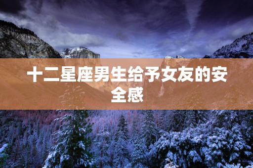 十二星座男生给予女友的安全感