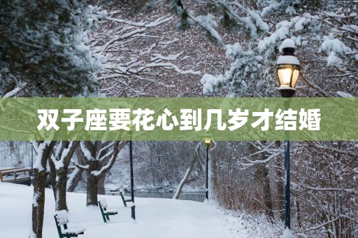双子座要花心到几岁才结婚