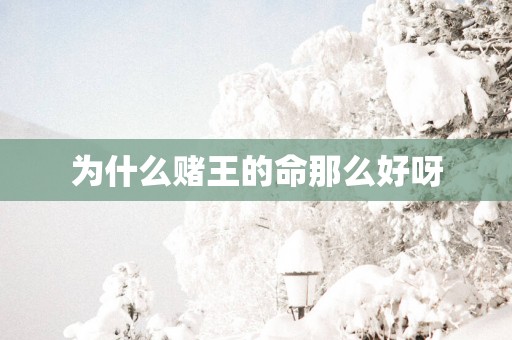 为什么赌王的命那么好呀