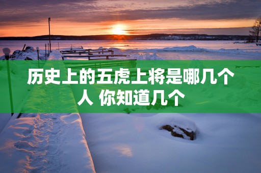 历史上的五虎上将是哪几个人 你知道几个