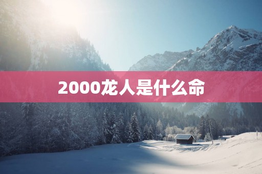 2000龙人是什么命