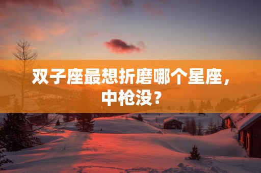 双子座最想折磨哪个星座，中枪没？