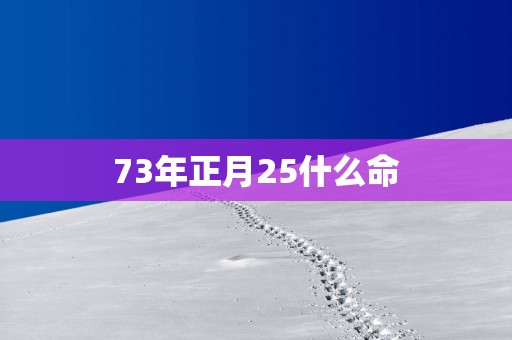 73年正月25什么命