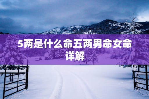 5两是什么命五两男命女命详解