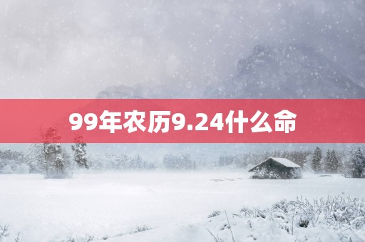 99年农历9.24什么命