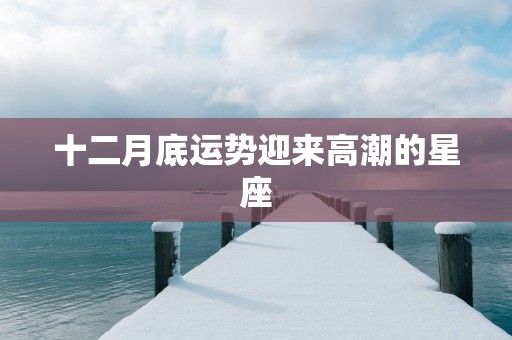 十二月底运势迎来高潮的星座