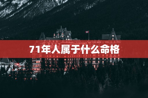 71年人属于什么命格