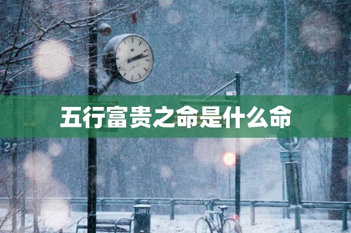 五行富贵之命是什么命