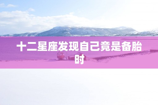 十二星座发现自己竟是备胎时