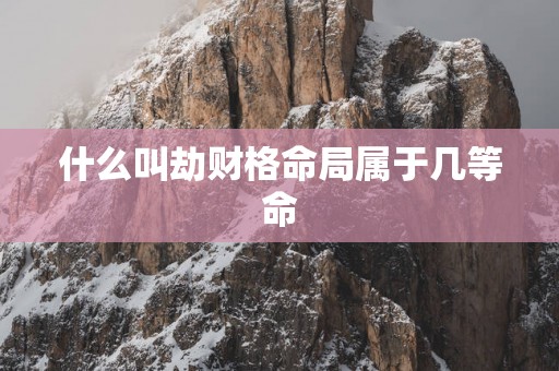 什么叫劫财格命局属于几等命
