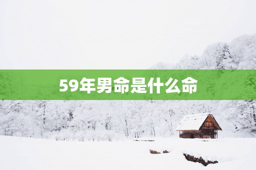 59年男命是什么命