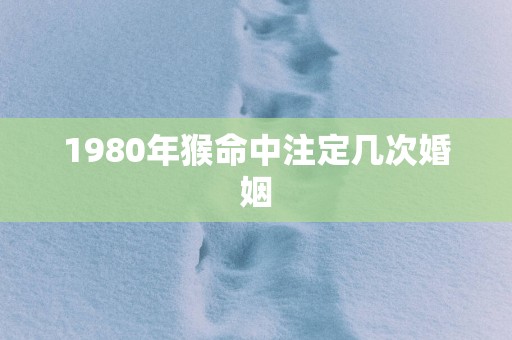 1980年猴命中注定几次婚姻