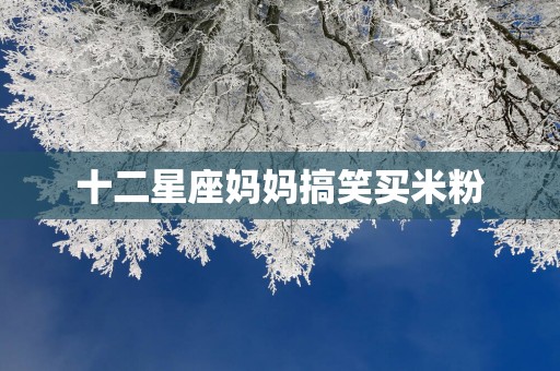 十二星座妈妈搞笑买米粉