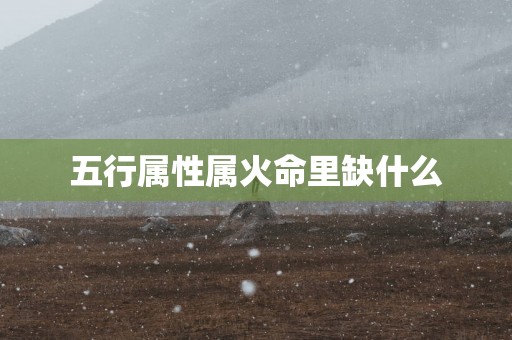 五行属性属火命里缺什么
