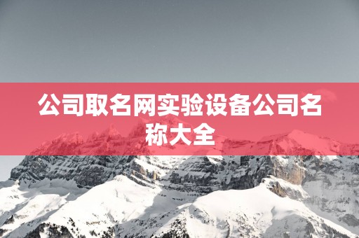 公司取名网实验设备公司名称大全