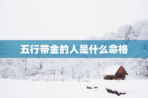 五行带金的人是什么命格