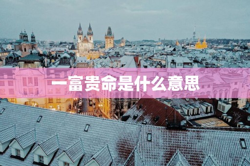 一富贵命是什么意思