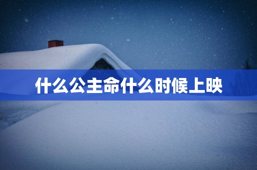 什么公主命什么时候上映