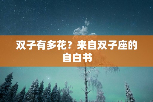 双子有多花？来自双子座的自白书