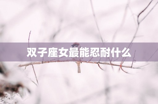 双子座女最能忍耐什么