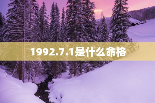 1992.7.1是什么命格