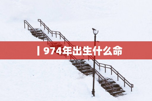 丨974年出生什么命