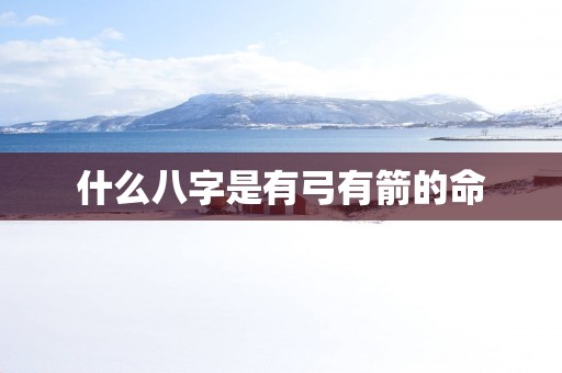 什么八字是有弓有箭的命