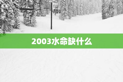 2003水命缺什么
