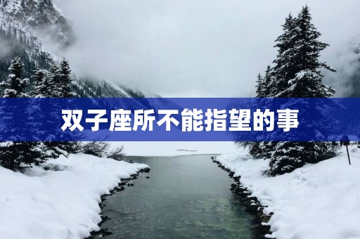 双子座所不能指望的事